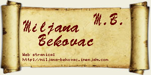 Miljana Bekovac vizit kartica